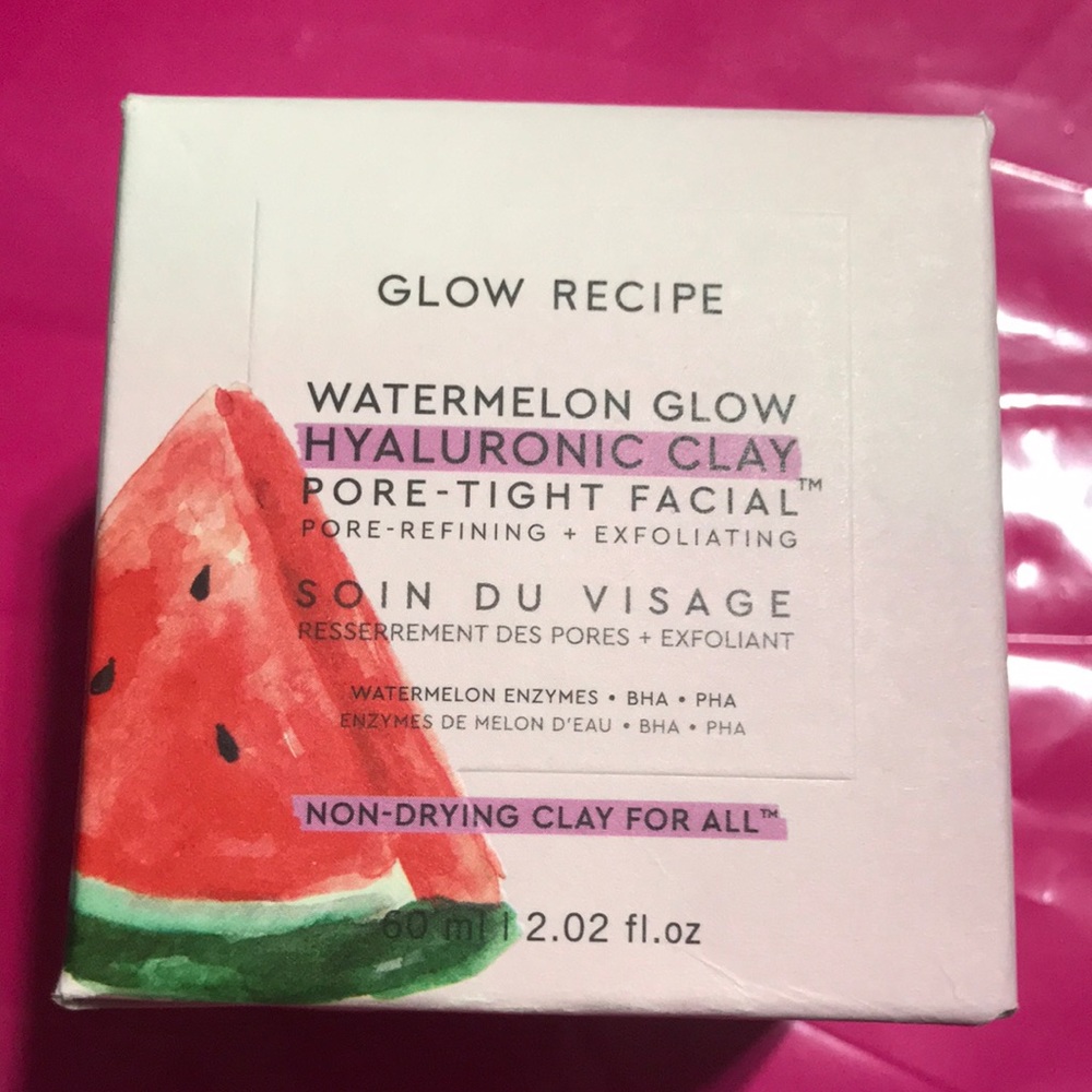 GLOW RECIPE Watermelon Glow Hyaluronic Clay Pore Tight Facial NEW